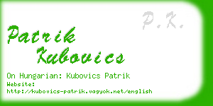 patrik kubovics business card